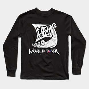 Fire Saga World Tour T-Shirt - Black Long Sleeve T-Shirt